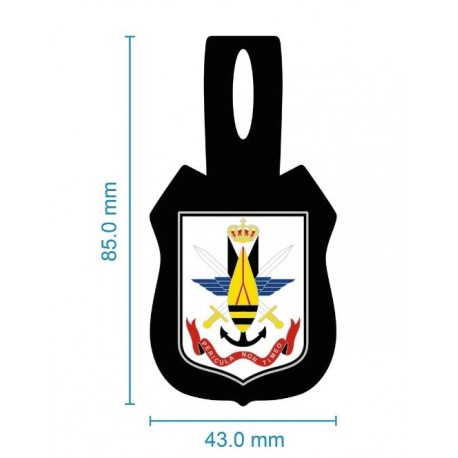 Metal badge with leather case, custom-made