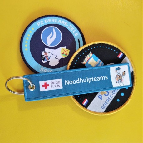 Geborduurde badges/patches met sleutelhanger